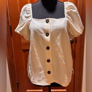 Madewell Cream Puff Sleeve Button-Up Blouse